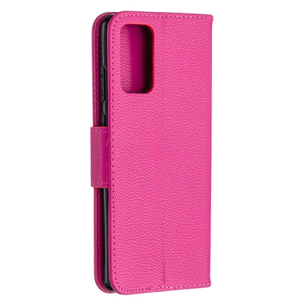For Samsung Galaxy Note20 Litchi Texture Pure Color Horizontal Flip Leather Case with Holder & Card Slots & Wallet & Lanyard(Rose Red)-garmade.com