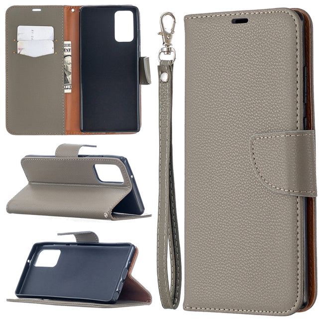 For Samsung Galaxy Note20 Litchi Texture Pure Color Horizontal Flip Leather Case with Holder & Card Slots & Wallet & Lanyard(Grey)-garmade.com