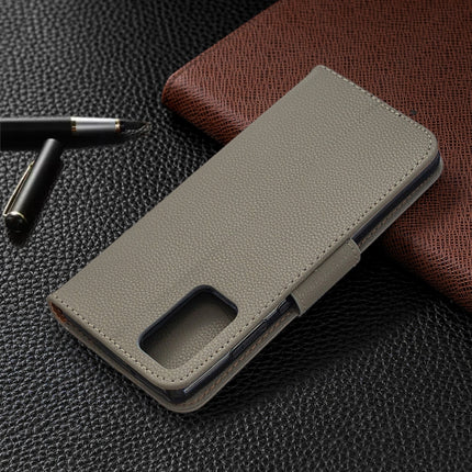 For Samsung Galaxy Note20 Litchi Texture Pure Color Horizontal Flip Leather Case with Holder & Card Slots & Wallet & Lanyard(Grey)-garmade.com