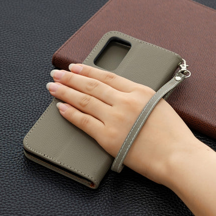 For Samsung Galaxy Note20 Litchi Texture Pure Color Horizontal Flip Leather Case with Holder & Card Slots & Wallet & Lanyard(Grey)-garmade.com
