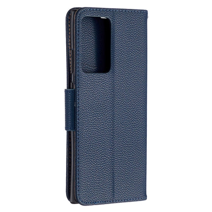 For Samsung Galaxy Note20 Ultra Litchi Texture Pure Color Horizontal Flip Leather Case with Holder & Card Slots & Wallet & Lanyard(Blue)-garmade.com
