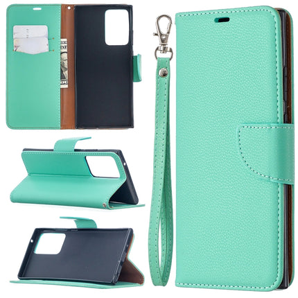 For Samsung Galaxy Note20 Ultra Litchi Texture Pure Color Horizontal Flip Leather Case with Holder & Card Slots & Wallet & Lanyard(Green)-garmade.com
