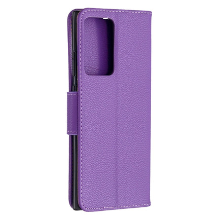 For Samsung Galaxy Note20 Ultra Litchi Texture Pure Color Horizontal Flip Leather Case with Holder & Card Slots & Wallet & Lanyard(Purple)-garmade.com
