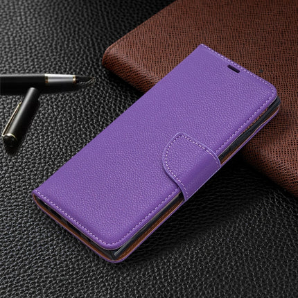 For Samsung Galaxy Note20 Ultra Litchi Texture Pure Color Horizontal Flip Leather Case with Holder & Card Slots & Wallet & Lanyard(Purple)-garmade.com