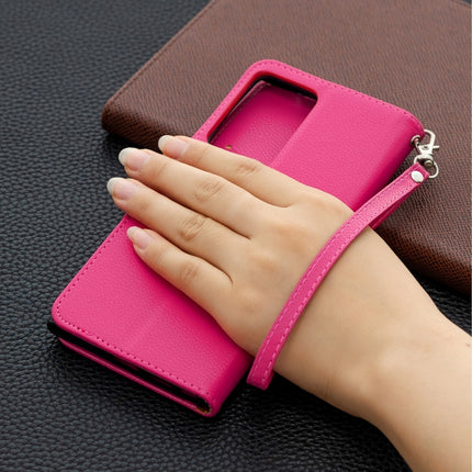 For Samsung Galaxy Note20 Ultra Litchi Texture Pure Color Horizontal Flip Leather Case with Holder & Card Slots & Wallet & Lanyard(Rose Red)-garmade.com