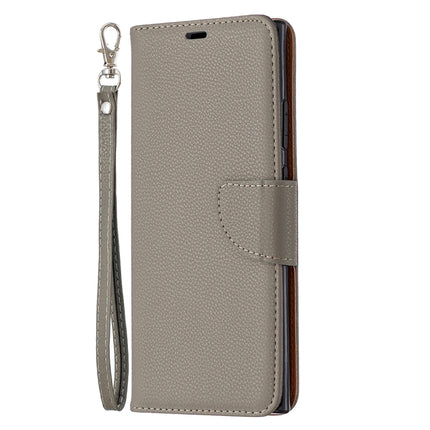 For Samsung Galaxy Note20 Ultra Litchi Texture Pure Color Horizontal Flip Leather Case with Holder & Card Slots & Wallet & Lanyard(Grey)-garmade.com
