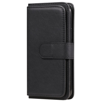 For iPhone 11 Pro Multifunctional Magnetic Copper Buckle Horizontal Flip Solid Color Leather Case with 10 Card Slots & Wallet & Holder & Photo Frame(Black)-garmade.com