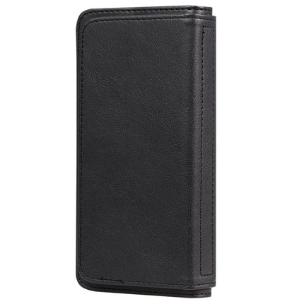 For iPhone 11 Pro Multifunctional Magnetic Copper Buckle Horizontal Flip Solid Color Leather Case with 10 Card Slots & Wallet & Holder & Photo Frame(Black)-garmade.com