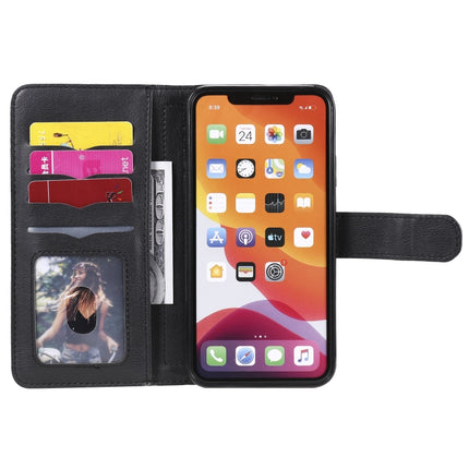 For iPhone 11 Pro Max Multifunctional Magnetic Copper Buckle Horizontal Flip Solid Color Leather Case with 10 Card Slots & Wallet & Holder & Photo Frame(Black)-garmade.com