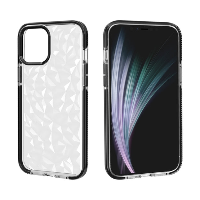 For iPhone 12 / 12 Pro Shockproof Diamond Texture TPU Protective Case(Black)-garmade.com