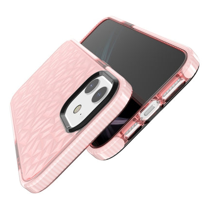 For iPhone 12 / 12 Pro Shockproof Diamond Texture TPU Protective Case(Pink)-garmade.com