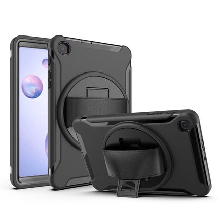 For Samsung Galaxy Tab A 8.4 (2020) T307 360 Degree Rotation PC+TPU Protective Cover with Holder & Hand Strap & Pen Slot(Black)-garmade.com