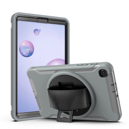 For Samsung Galaxy Tab A 8.4 (2020) T307 360 Degree Rotation PC+TPU Protective Cover with Holder & Hand Strap & Pen Slot(Gray)-garmade.com