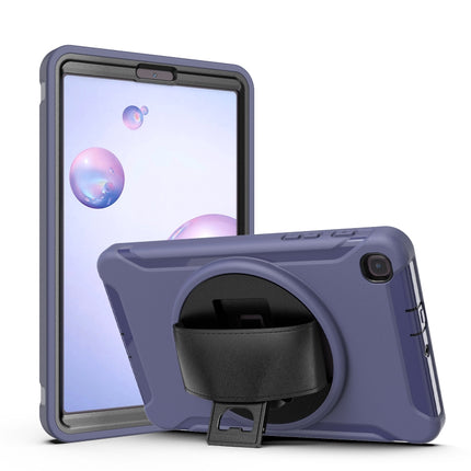 For Samsung Galaxy Tab A 8.4 (2020) T307 360 Degree Rotation PC+TPU Protective Cover with Holder & Hand Strap & Pen Slot(Blue)-garmade.com
