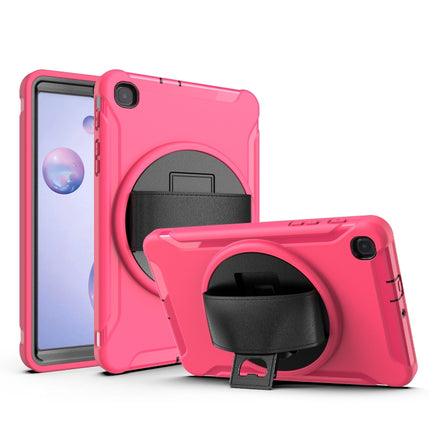 For Samsung Galaxy Tab A 8.4 (2020) T307 360 Degree Rotation PC+TPU Protective Cover with Holder & Hand Strap & Pen Slot(Rose Red)-garmade.com