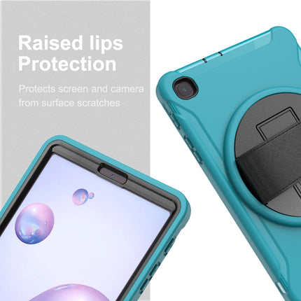 For Samsung Galaxy Tab A 8.4 (2020) T307 360 Degree Rotation PC+TPU Protective Cover with Holder & Hand Strap & Pen Slot(Light Blue)-garmade.com