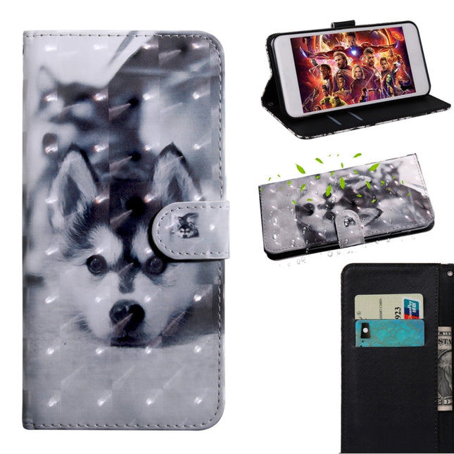 For Samsung Galaxy Note20 3D Painted Pattern Horizontal Flip TPU + PU Leather Case with Holder & Card Slots & Wallet & Lanyard(Husky)-garmade.com