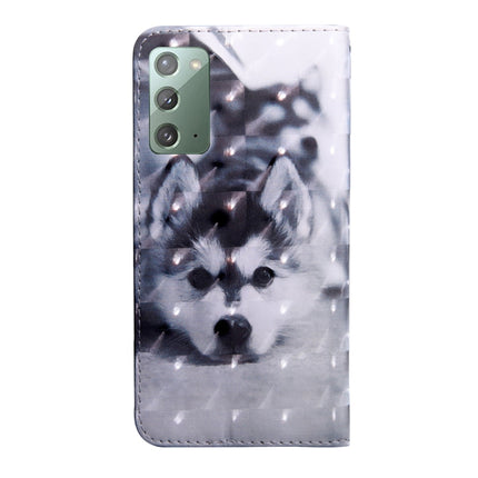 For Samsung Galaxy Note20 3D Painted Pattern Horizontal Flip TPU + PU Leather Case with Holder & Card Slots & Wallet & Lanyard(Husky)-garmade.com