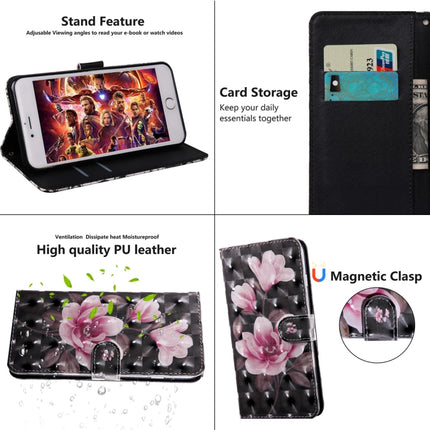 For Samsung Galaxy Note20 3D Painted Pattern Horizontal Flip TPU + PU Leather Case with Holder & Card Slots & Wallet & Lanyard(Pink Flower)-garmade.com