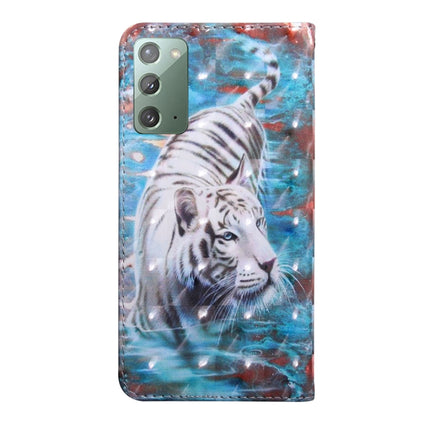 For Samsung Galaxy Note20 3D Painted Pattern Horizontal Flip TPU + PU Leather Case with Holder & Card Slots & Wallet & Lanyard(Tiger)-garmade.com