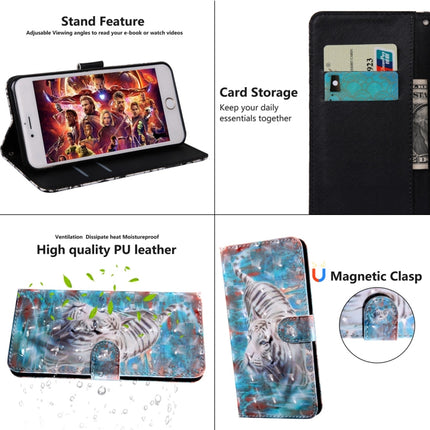 For Samsung Galaxy Note20 3D Painted Pattern Horizontal Flip TPU + PU Leather Case with Holder & Card Slots & Wallet & Lanyard(Tiger)-garmade.com