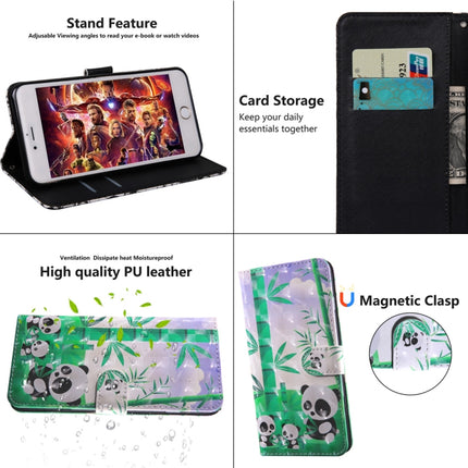 For Samsung Galaxy Note20 3D Painted Pattern Horizontal Flip TPU + PU Leather Case with Holder & Card Slots & Wallet & Lanyard(Bamboo Panda)-garmade.com
