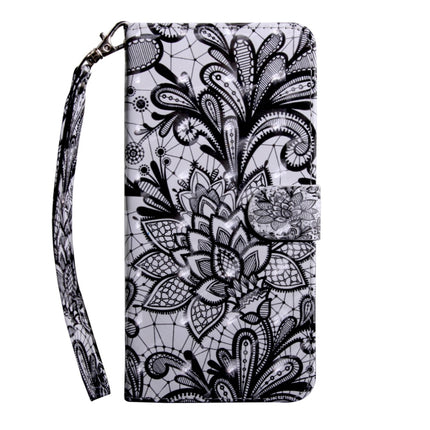 For Samsung Galaxy Note20 Ultra 3D Painted Pattern Horizontal Flip TPU + PU Leather Case with Holder & Card Slots & Wallet & Lanyard(Black Lace)-garmade.com