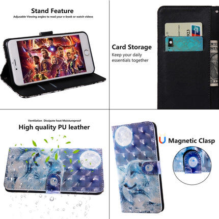 For Samsung Galaxy Note20 Ultra 3D Painted Pattern Horizontal Flip TPU + PU Leather Case with Holder & Card Slots & Wallet & Lanyard(Moon Wolf)-garmade.com
