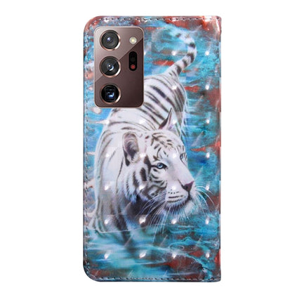 For Samsung Galaxy Note20 Ultra 3D Painted Pattern Horizontal Flip TPU + PU Leather Case with Holder & Card Slots & Wallet & Lanyard(Tiger)-garmade.com