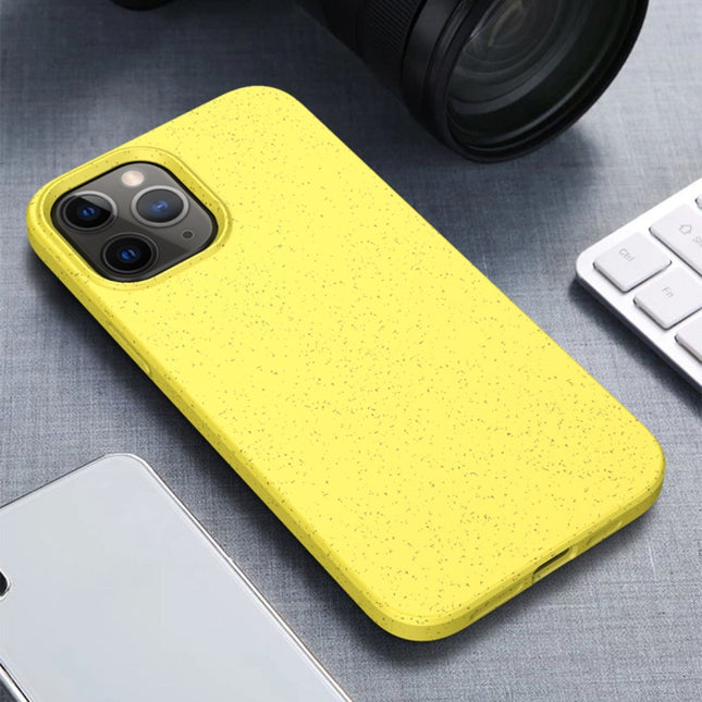 For iPhone 12 mini Starry Series Shockproof Straw Material + TPU Protective Case(Yellow)-garmade.com
