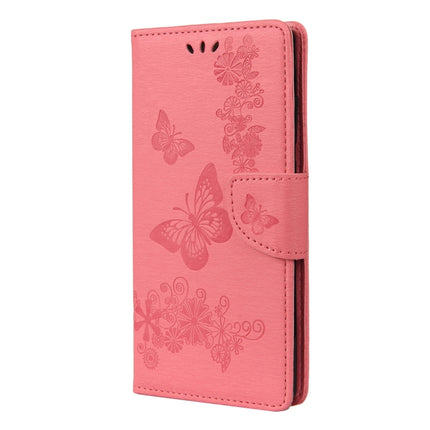 For Samsung Galaxy Note20 Ultra Butterflies Embossing Horizontal Flip Leather Case with Holder & Card Slots & Wallet(Pink)-garmade.com