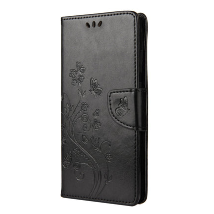 For Samsung Galaxy Note20 Butterfly Flower Embossing Horizontal Flip Leather Case with Holder & Card Slots & Wallet(Black)-garmade.com