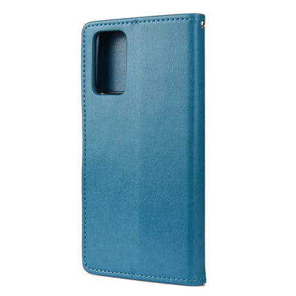 For Samsung Galaxy Note20 Butterfly Flower Embossing Horizontal Flip Leather Case with Holder & Card Slots & Wallet(Blue)-garmade.com