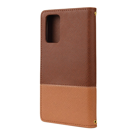For Samsung Galaxy Note20 Color Splicing Horizontal Flip Leather Case with Holder & Card Slots & Wallet & Photo Frame(Brown)-garmade.com