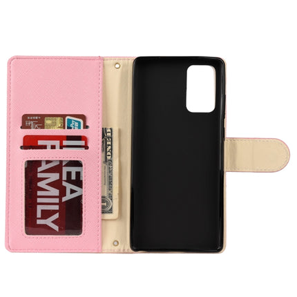 For Samsung Galaxy Note20 Ultra Color Splicing Horizontal Flip Leather Case with Holder & Card Slots & Wallet & Photo Frame(Pink)-garmade.com