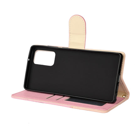 For Samsung Galaxy Note20 Ultra Color Splicing Horizontal Flip Leather Case with Holder & Card Slots & Wallet & Photo Frame(Pink)-garmade.com