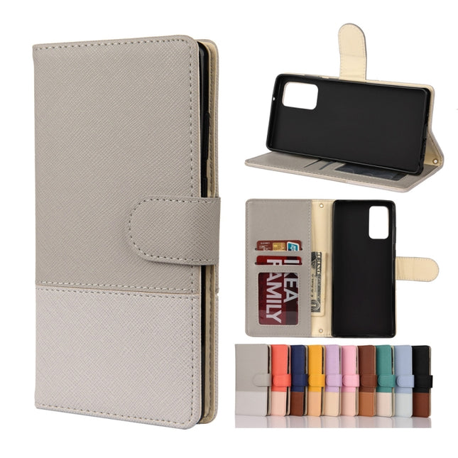 For Samsung Galaxy Note20 Ultra Color Splicing Horizontal Flip Leather Case with Holder & Card Slots & Wallet & Photo Frame(Grey)-garmade.com