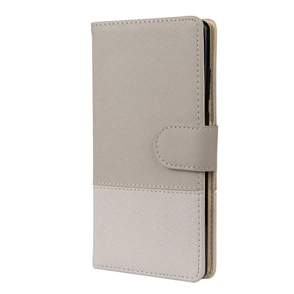 For Samsung Galaxy Note20 Ultra Color Splicing Horizontal Flip Leather Case with Holder & Card Slots & Wallet & Photo Frame(Grey)-garmade.com