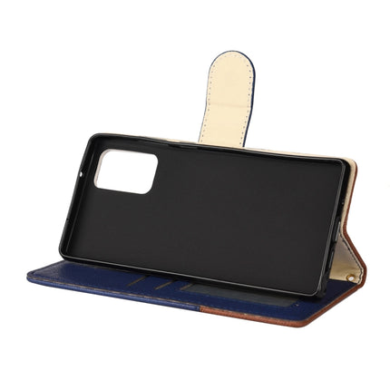 For Samsung Galaxy Note20 Ultra Color Splicing Horizontal Flip Leather Case with Holder & Card Slots & Wallet & Photo Frame(Dark Blue)-garmade.com