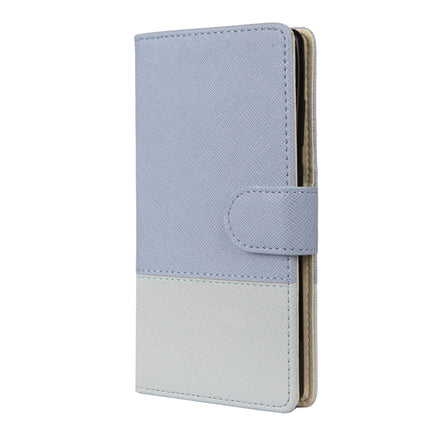 For Samsung Galaxy Note20 Ultra Color Splicing Horizontal Flip Leather Case with Holder & Card Slots & Wallet & Photo Frame(Light Blue)-garmade.com