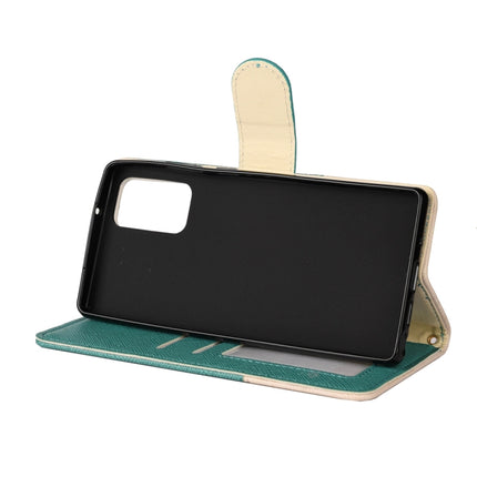 For Samsung Galaxy Note20 Ultra Color Splicing Horizontal Flip Leather Case with Holder & Card Slots & Wallet & Photo Frame(Green)-garmade.com