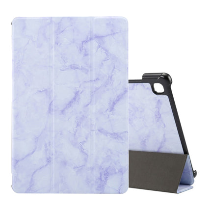 For Samsung Galaxy Tab A7 T505 Marble Texture Pattern Horizontal Flip Leather Case, with Three-folding Holder & Sleep / Wake-up(Purple)-garmade.com
