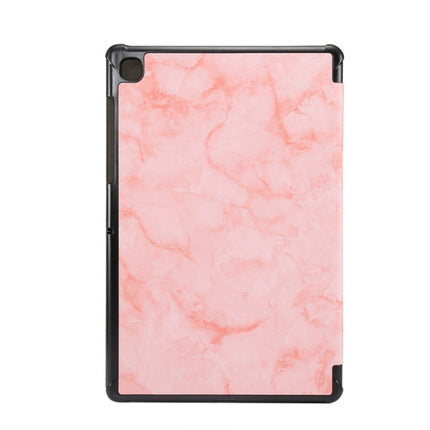 For Samsung Galaxy Tab A7 T505 Marble Texture Pattern Horizontal Flip Leather Case, with Three-folding Holder & Sleep / Wake-up(Pink)-garmade.com