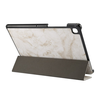 For Samsung Galaxy Tab A7 T505 Marble Texture Pattern Horizontal Flip Leather Case, with Three-folding Holder & Sleep / Wake-up(Smoky Gray)-garmade.com