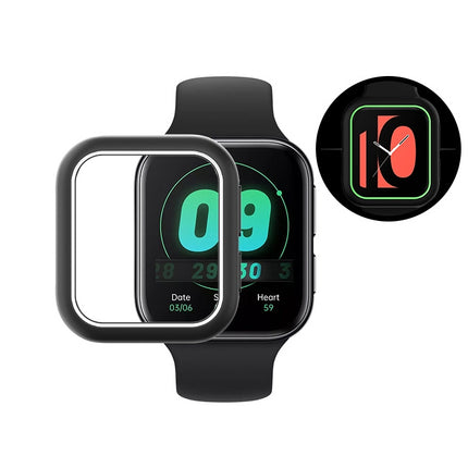 For OPPO Watch 41mm Smart Watch TPU Protective Case, Color:Black+White Luminous Green-garmade.com