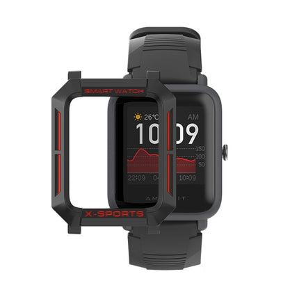 For Huami Amazfit Bip Lite Version 1S / Bip S Smart Watch TPU Protective Case, Color:Black+Red-garmade.com