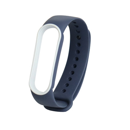 For Xiaomi Mi Band 5 Two-color TPE Replacement Strap Watchband(Blue+White)-garmade.com
