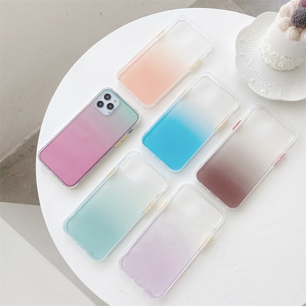 For iPhone 12 Pro Max Gradient Shockproof TPU + Acrylic Protective Case with Detachable Buttons(Gradient Pink)-garmade.com