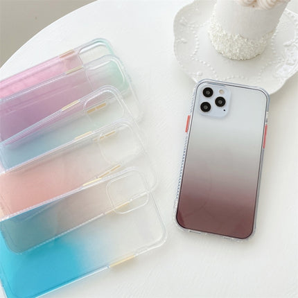 For iPhone 12 Pro Max Gradient Shockproof TPU + Acrylic Protective Case with Detachable Buttons(Gradient Pink)-garmade.com