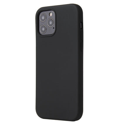 For iPhone 12 mini Solid Color Liquid Silicone Shockproof Protective Case(Black)-garmade.com